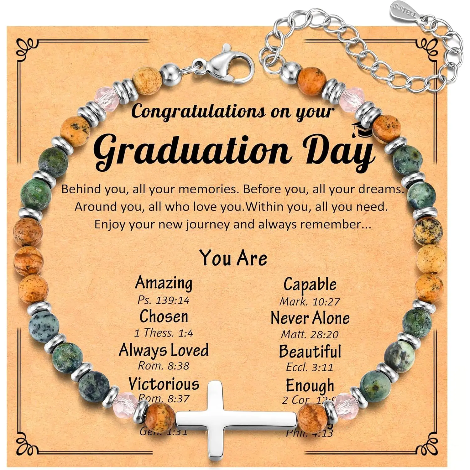 2026 Graduation Gifts for Girls Her, High School College 5th 6th 8th Grade Masters  Middle School Graduation Gifts for Girls, Christian  Bracelets for Women Daughter with Cards