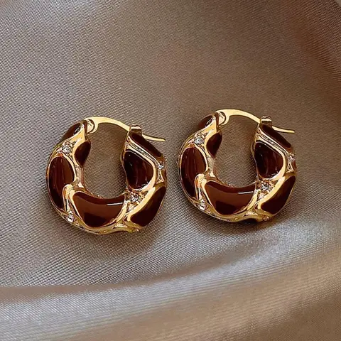 Women's Vintage Elegant Chunky Hoop Earrings, Fashionable Lightweight Jewelry for Party & Daily Wear, Trendy All-match & Exquisite Jewelry for Birthday Gift, Lightweight Chunky Hoops, Trendy Fashionable Accessories, Stylish Jewelry