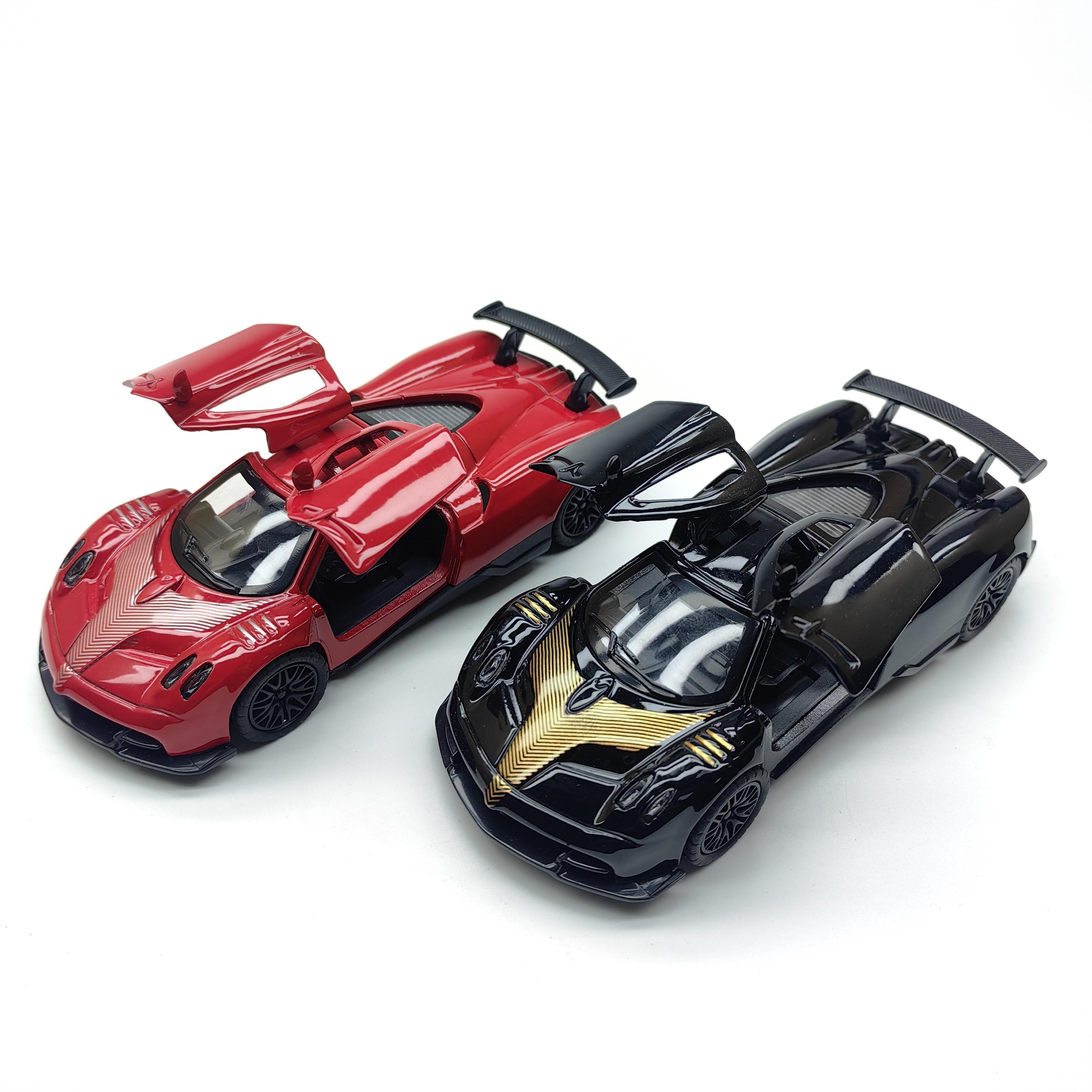 Realistic alloy sports car model, a children's toy car with pull-back function and openable doors, suitable for boys