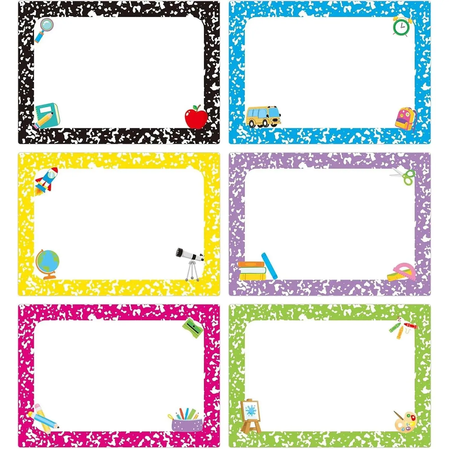 180 Pcs Rainbow Name Tag Stickers Back to School Rainbow Classroom Labels Decor Composition Notebook Nametags Sticker for Classroom Adhesive Desk Cubby Labels for School Office Teachers Students