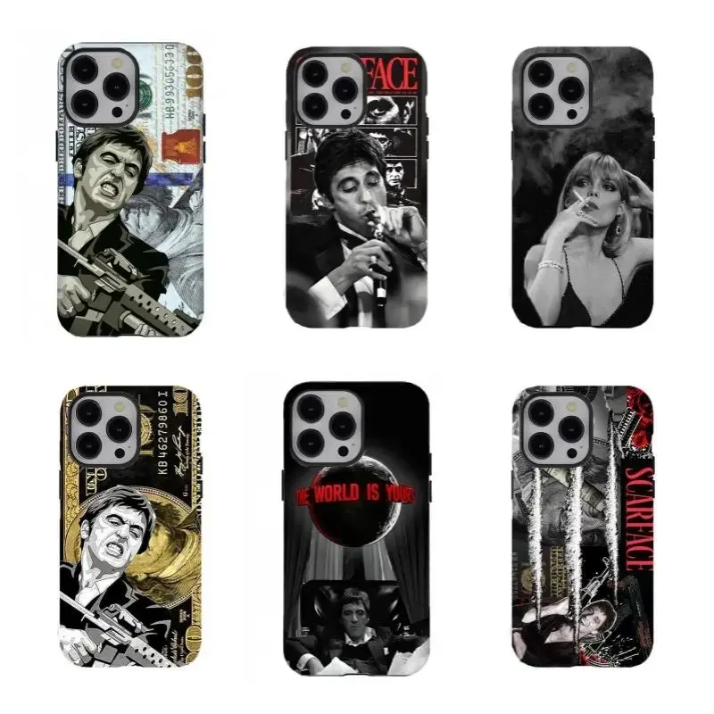 Premium Scarface Retro Gangster Custom Casing - Iconic Tony Montana Movie Art, Shockproof, Scratch-Resistance, Wireless-Friendly Protection for iPhone 17/16/15/14/13/12/11 Pro Max Plus, Samsung Smartphones, Ideal Fan Gift, Cover