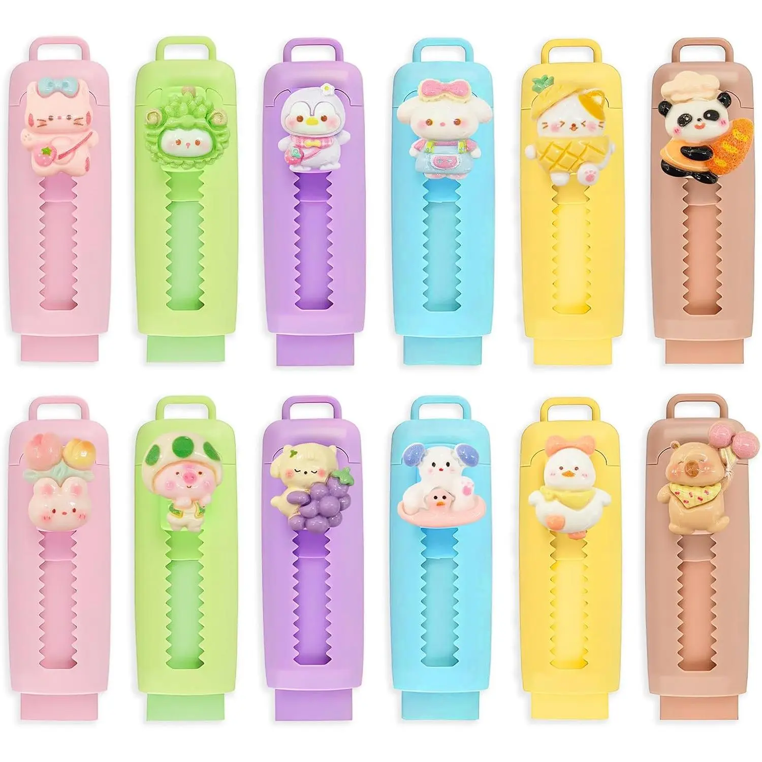 12 Pack Cute Retractable Erasers for Pencils Kawaii Erasers Bulk  Pencil Erasers Fun School Supplies Classroom Rewards Gifts.