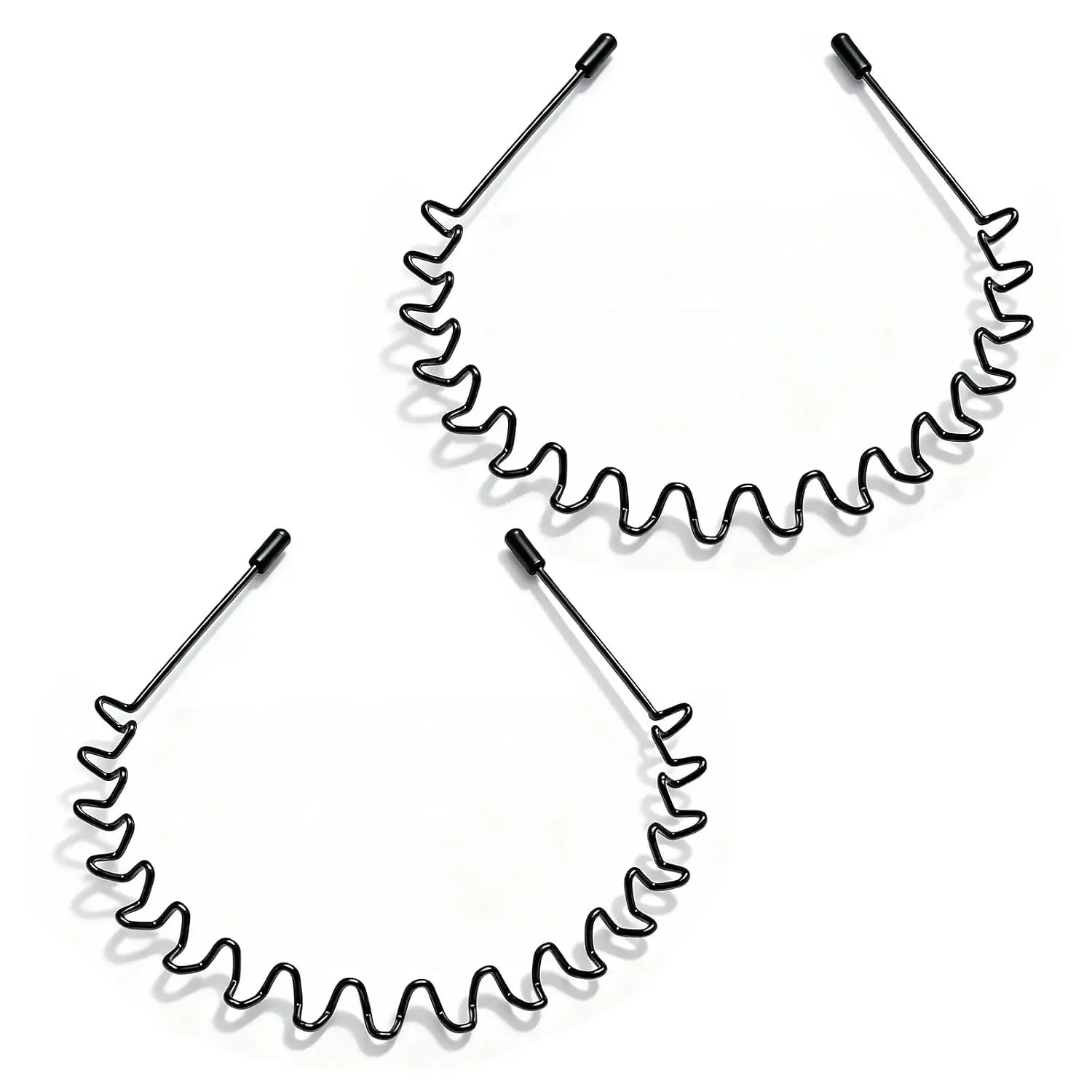 2 count Metal Hair Band for Men Headband Women Bands,  Bands for Women's Hair Non Slip, Unisex Black Simple Fashion Hair Bands, Outdoor  Headbands Hoop Accessories