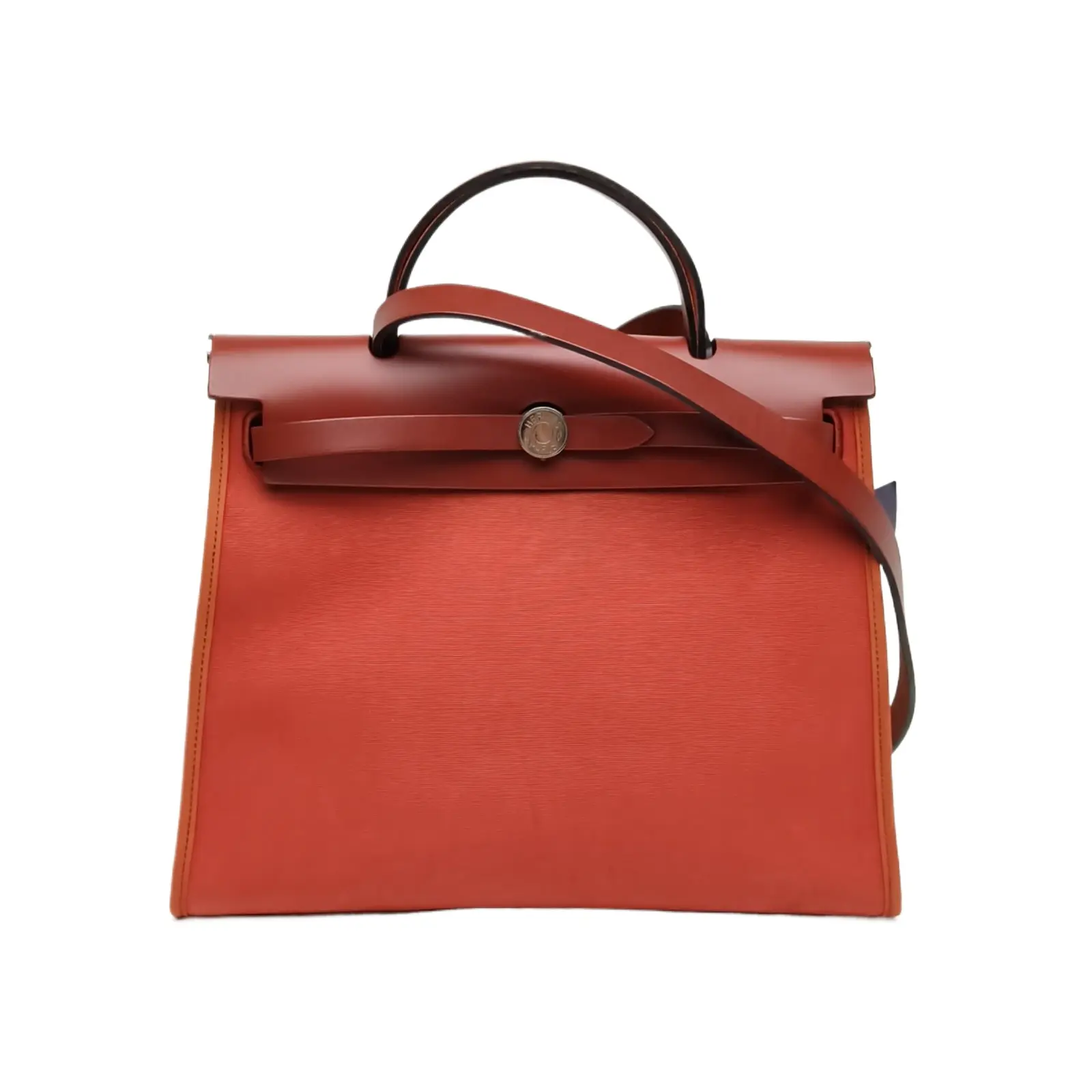 Pre-owned HERMÈS HERMES Herbag 31 Rouge Brique(36) Canvas,HunterP226765104