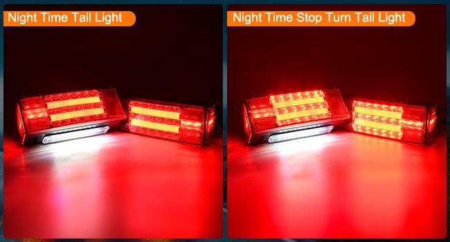 Nilight 2PCS Rectangular LED Trailer Light Kit with Halo Glow Submersible LED Stop Turn Tail Side Marker Clearance License Light for 12V Trailer Boat Camper RV Trucks Snowmobile (TL-40)