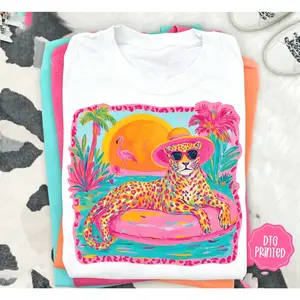 Neon Leopard Comfort Colors Tshirt, Trendy Women's Shirt,  Summer Tank Top, Women's Clothes, Graphic Tees
