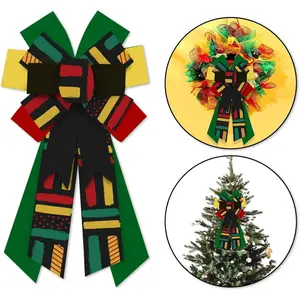 1 PCS Large Juneteenth Wreath Bow for Wreaths, Africa American Independence Day Tree Topper Bow for Juneteenth June 19th Freedom Day Bow Home Indoor Outdoor Wreath Decoration Suppliesfidget toys
