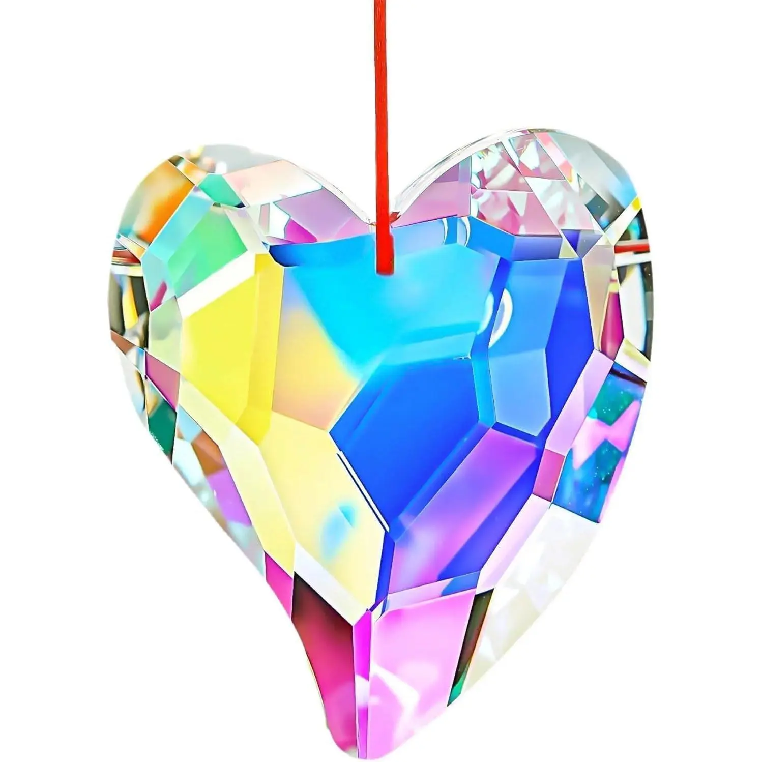 70mm Heart Glass Prisms Magical Hanging Suncatchers - Window Hanging Rainbow Maker, Valentine Gift Glass Ornament for Christmas, Wedding Home Decor