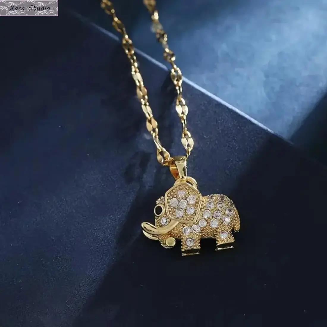 Vintage Elephant Pendant Necklace for Women, 14K Gold Plated Boho Charm Jewelry with Sparkling Zircon Detail and Stainless Steel Chain, Trendy Ethnic Inspired Necklace for Daily Wear, Party, Travel, Holiday Gifts & Special Occasions