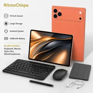 10.1 Inch Android Tablet PC, 3gb RAM 32GB ROM, All-In-One Kit with Keyboard, Shockproof Case, Mouse, Touch Pen, Dual Camera for Work & Entertainment