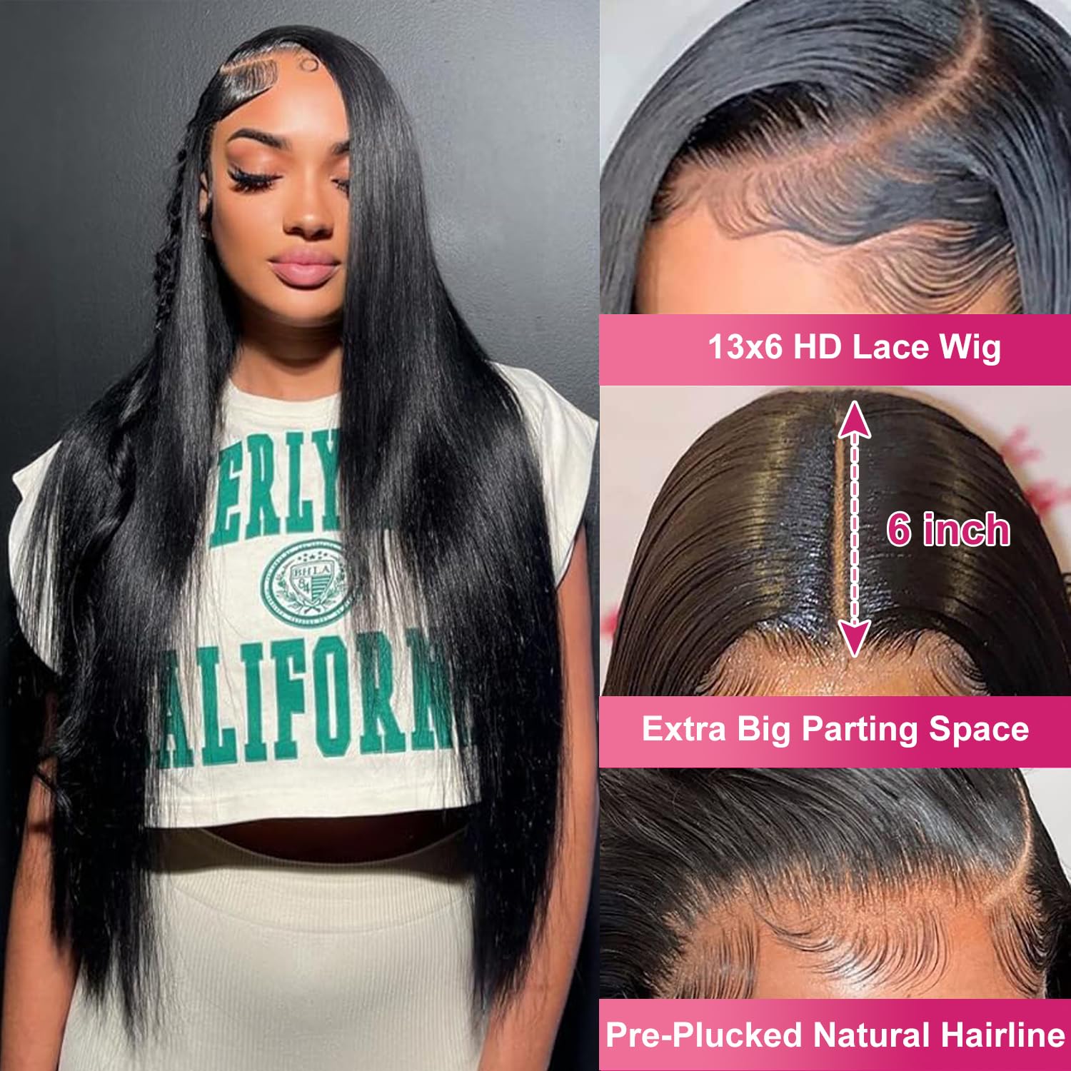 Bling Hair 180% Bone Straight 360 HD Full Lace Frontal Human Hair Wigs  For Woman Cheap Brazilian 13X6 13x4 Lace Front Human Hair Wig Smooth Pre Plucked 12-36 Inch Wholesale