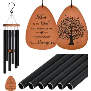 Memorial Wind Chimes for Loss of Loved , 32" Sympathy Wind Chimes in memory of a Loved  - Beech  & 6 Tubes, Bereavement Gifts for Loss of Mom or Dad, Sympathy Gifts for Funeral & Remembrance