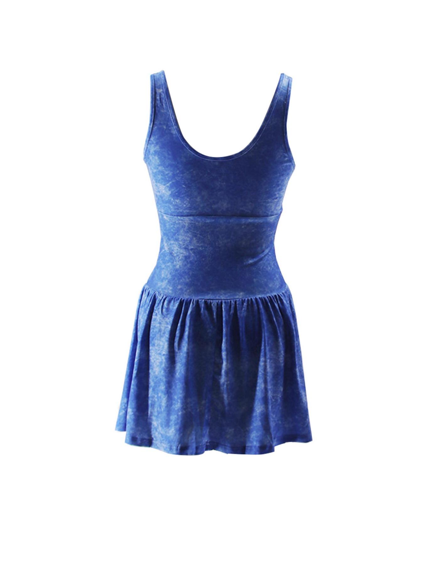 Tie Dye Print Scoop Neck Vintage A Line Dresses for Women, Soft Casual Sleeveless Short Dress for Daily Holiday Vacation Wear, Birthday Dresses, Women Dress for Summer, Womenswear