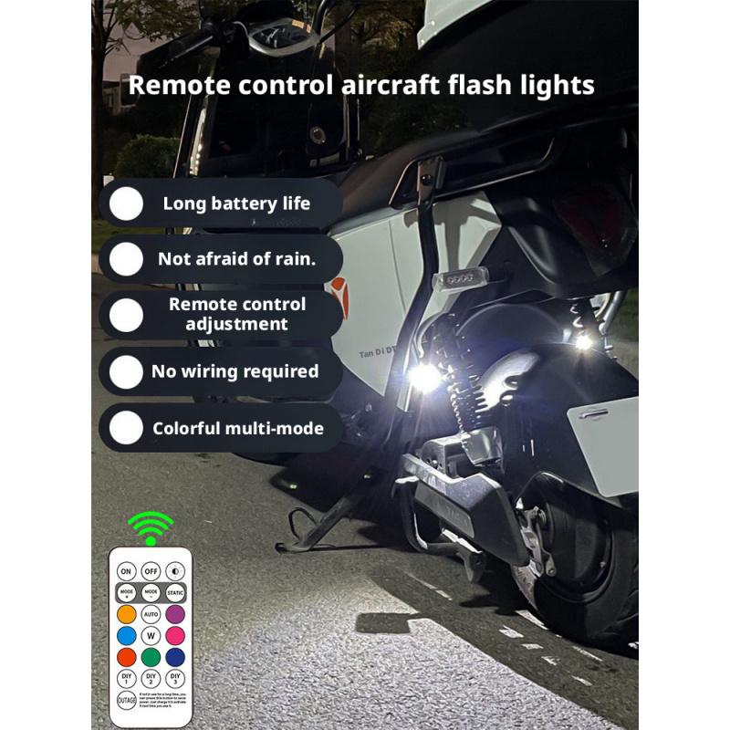 Wireless LED Strobe Light, USB Charging, IP65, Electric Vehicle Flash Aircraft Light, 7-Color Car Warning Light, Induction Universal Wireless Remote Control, Suitable for Cars, Motorcycles & UAVs