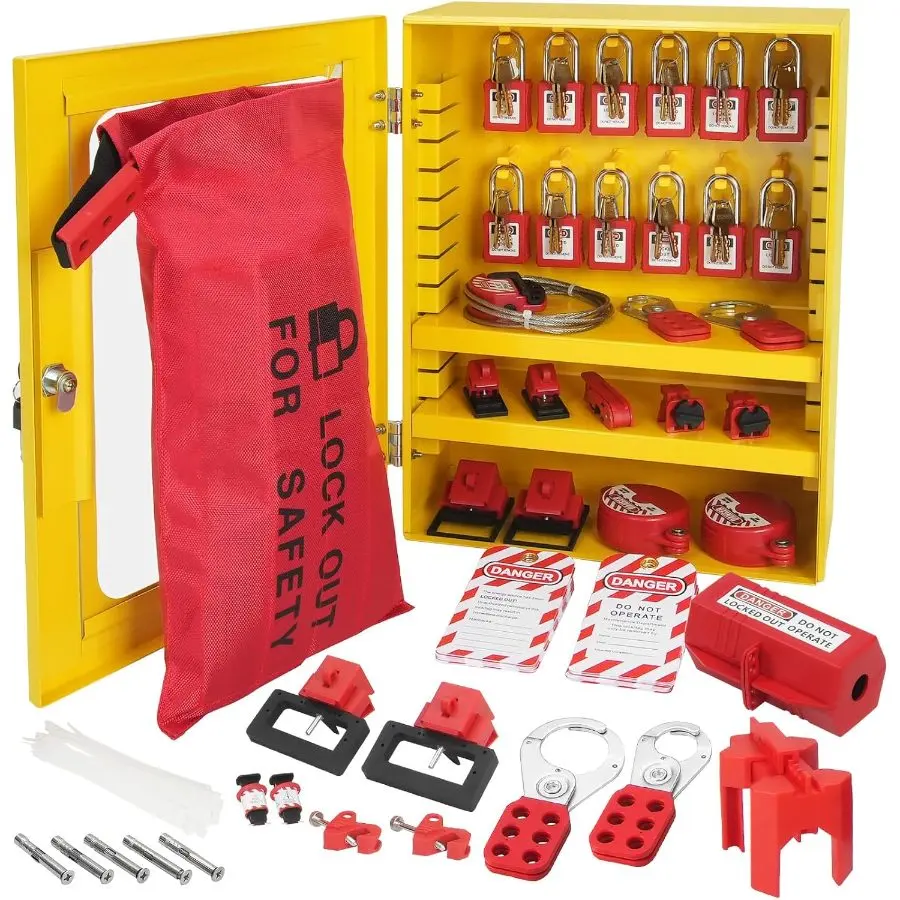 VEVOR 42 PCS Lockout Tagout Kits, Electrical Safety Loto Kit Includes ...
