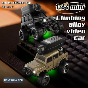 1:64 Alloy Remote Control Video Car, 2.4GHz with Camera, Rear-Wheel Desktop Mini Toy Car, Kids' Christmas Birthday Gift, Includes Battery