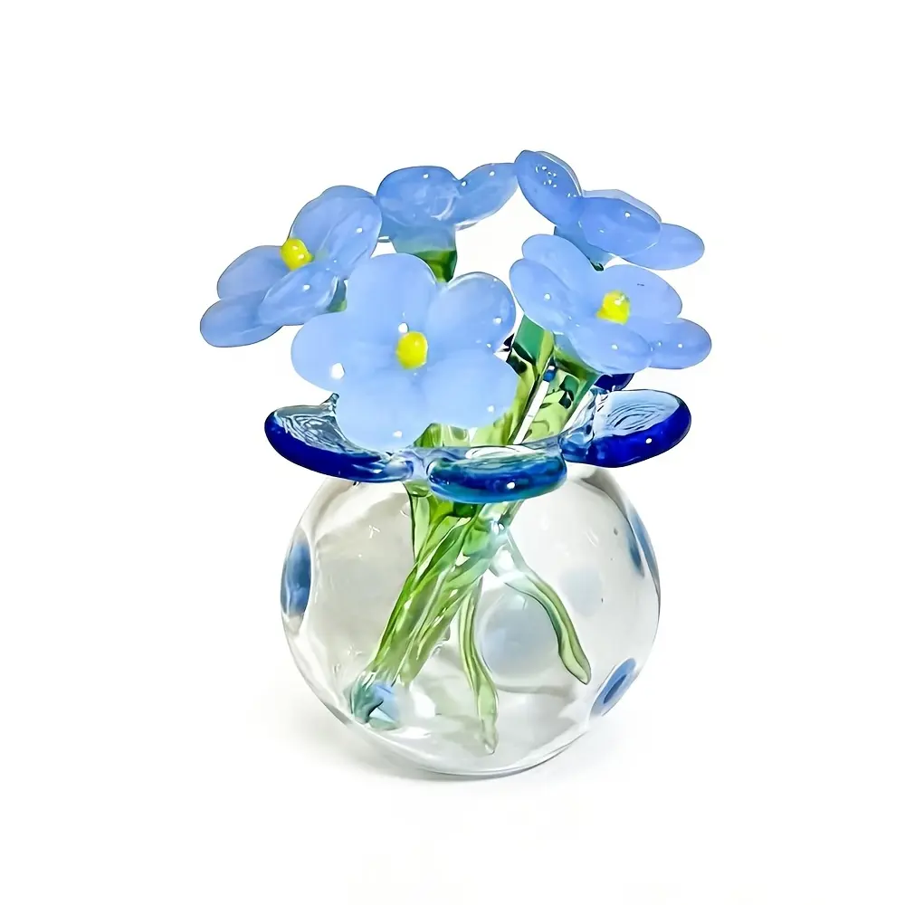 Daisy glass mini sculpture/stained glass vase flower/mini bouquet/suitable for women's decoration/birthday/Mother's Day/Christmas gift Decorative Artificial Flower Artificial Daisies Flowers