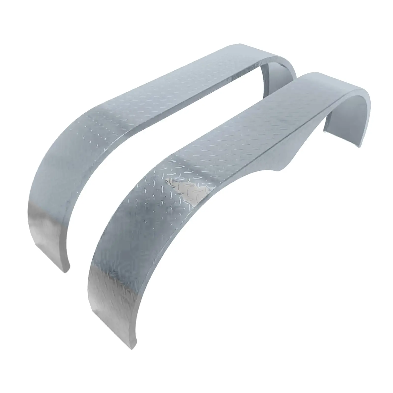 GARVEE2Pcs Trailer Fenders, 66" x 9.1" x 20" Tandem Round Trailer Fenders, Heavy Duty Steel Double Axle Trailer Fenders Compatible with 13-15 Inch Wheels, Grey