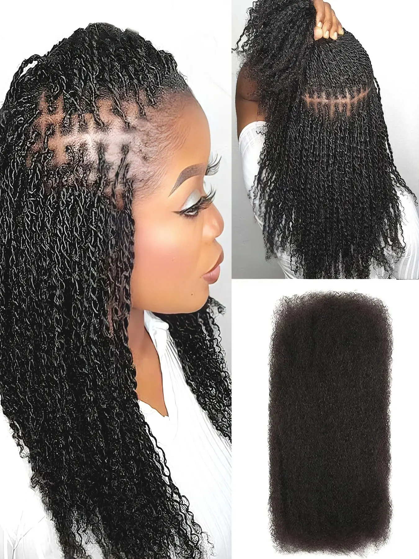 Brazilian Afro Kinky Bulk Human Hair for Braiding, Dreadlock Hair 30g/PC, Natural Human Hair Extension Kinky Curly Hair
