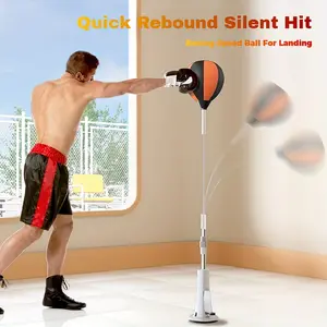 Height Adjustable Standing Punch Reflex Trainer | Anti-Slip Strong Suction Base, Silent Quick Rebound, Durable for Home & Gym Boxing Training to Boost Hand-Eye Coordination & Reflexes