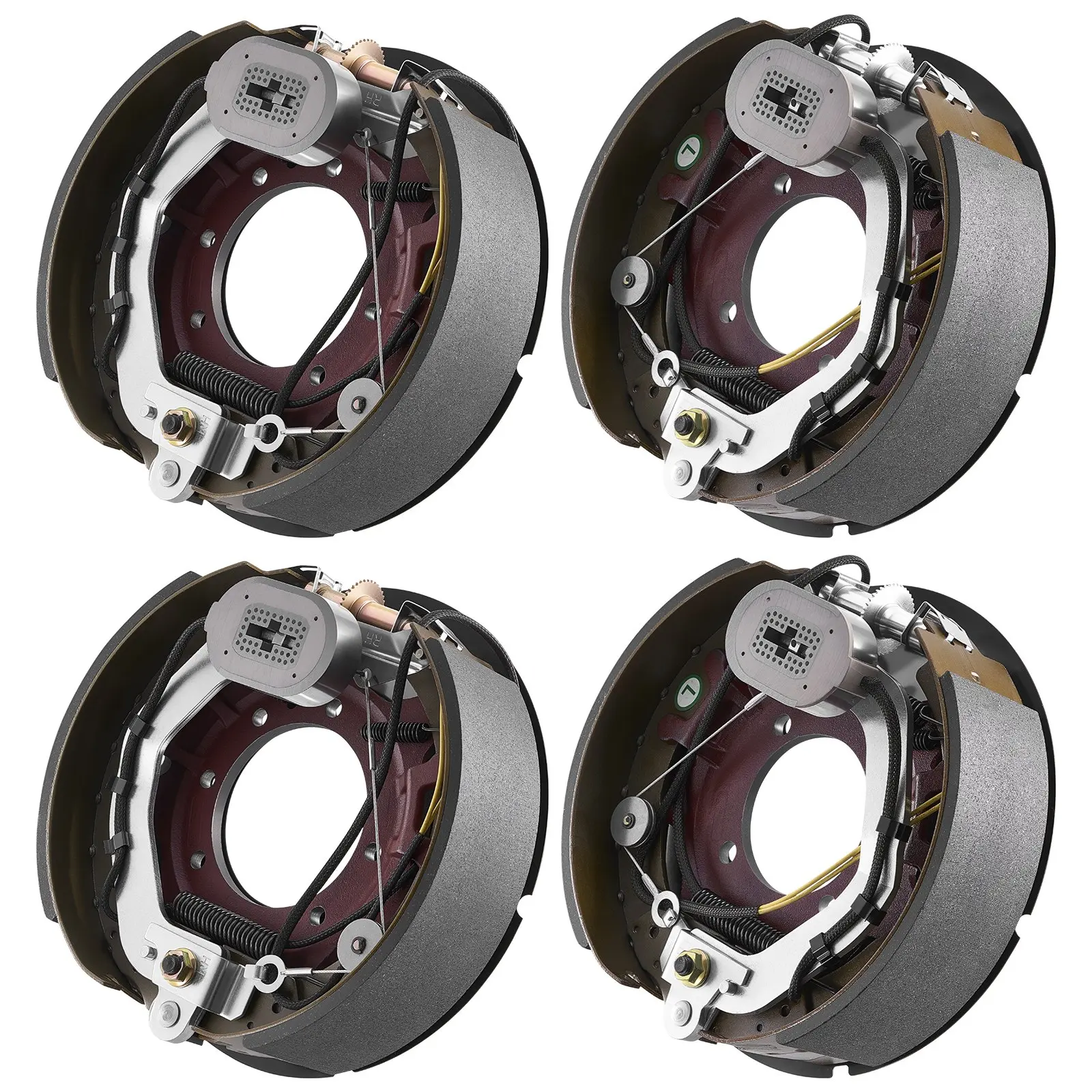 VEVOR Electric Trailer Brake Kit, 12.25x 3.375 Inch, 2 Pairs Self-Adjusting Electric Brakes Kit for 10000 lbs Trailer Axle, Backing Plates for Braking System Part Replacement, Fit for Trailers, RVs