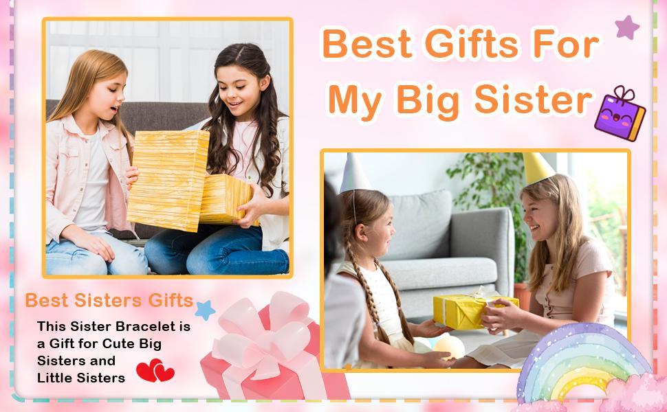 Big Sister Bracelet, Colorful Little Girls' Sister Jewelry, Letter Beads Bracelet, Sister Jewelry Gifts for Daughter Granddaughter Niece Big Sister Girls
