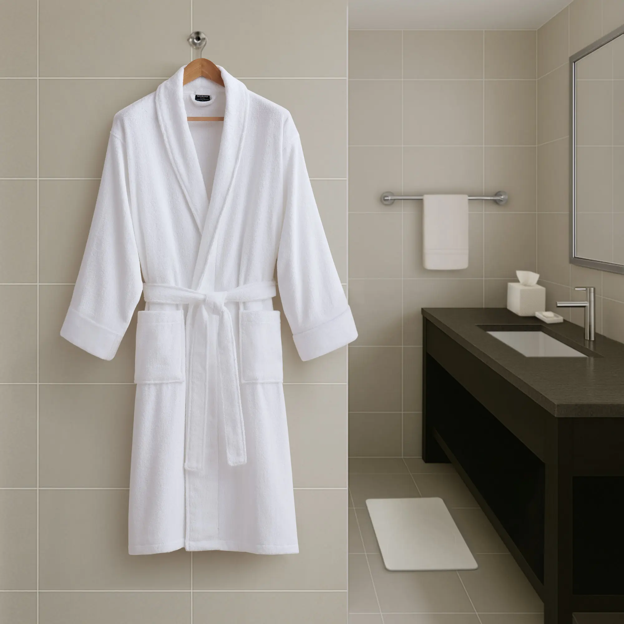 ARCH One Size Essential Bath Robe Soft Absorbent Cotton Terry Cloth Spa Robe for Men and Women, Plush Hotel Quality Bathrobe for Bath, Shower, Pool, and Loungewear, Quick Dry Unisex Housecoat, White, Home Furniture and Household Product Search
