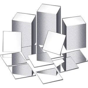 Jetec Mini Size Square Mirror Tiles Adhesive Small Square Craft Mirror Tiles for Crafts and DIY Projects Supplies(1 Inch,200 Pcs)