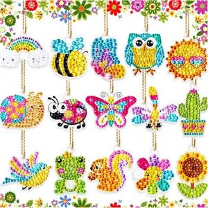 Diamond Art for Kids, 15 Pack Diamond Art Painting Keychains, DIY Gem 5D Painting Arts and Crafts for Boys Girls Ages 6-8-12 (Garden Animals)fidget toys