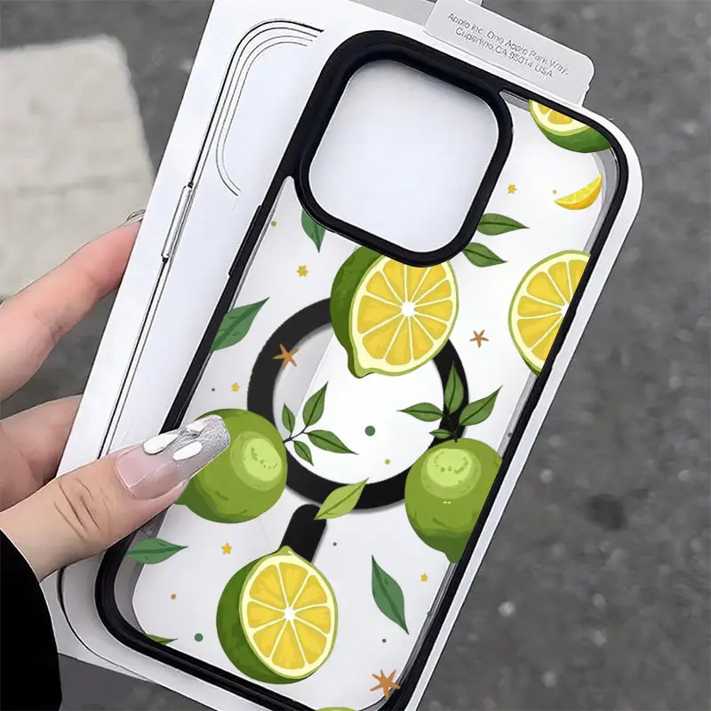 Fresh Green Lime Fruit Phone Case, Minimal Cute Botanical Style for iPhone 17 16 15 14 13 12 11 Plus Pro Max, Summer Freshness Present Gift