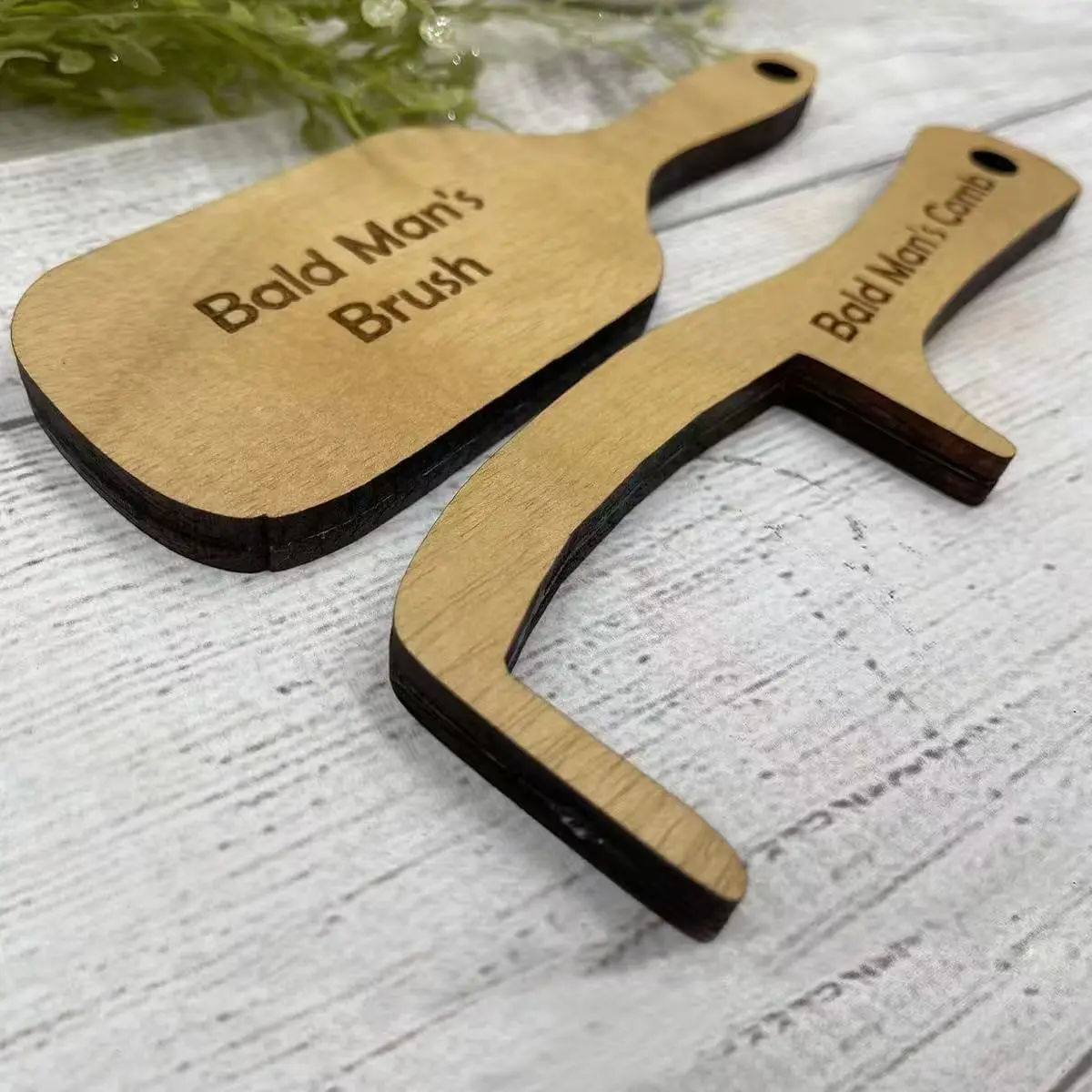 New Wooden Comb Set for Bald Men, Funny Gift for Bald Guys, Handcrafted Wood Artisanal Comb Design, Perfect Present for Baldness Humor, Hair Tool