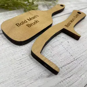 New Wooden Comb Set for Bald Men, Funny Gift for Bald Guys, Handcrafted Wood Artisanal Comb, Perfect Present for Baldness Humor