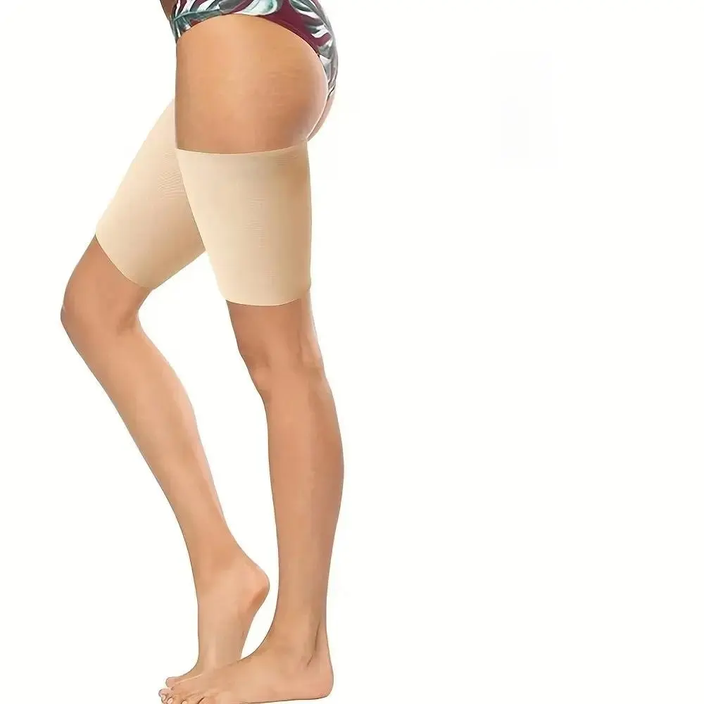 Pair of Thigh Compression Sleeves, Ideal for Running and Sports, Elastic and Anti-Slip Design, Upper Leg Support