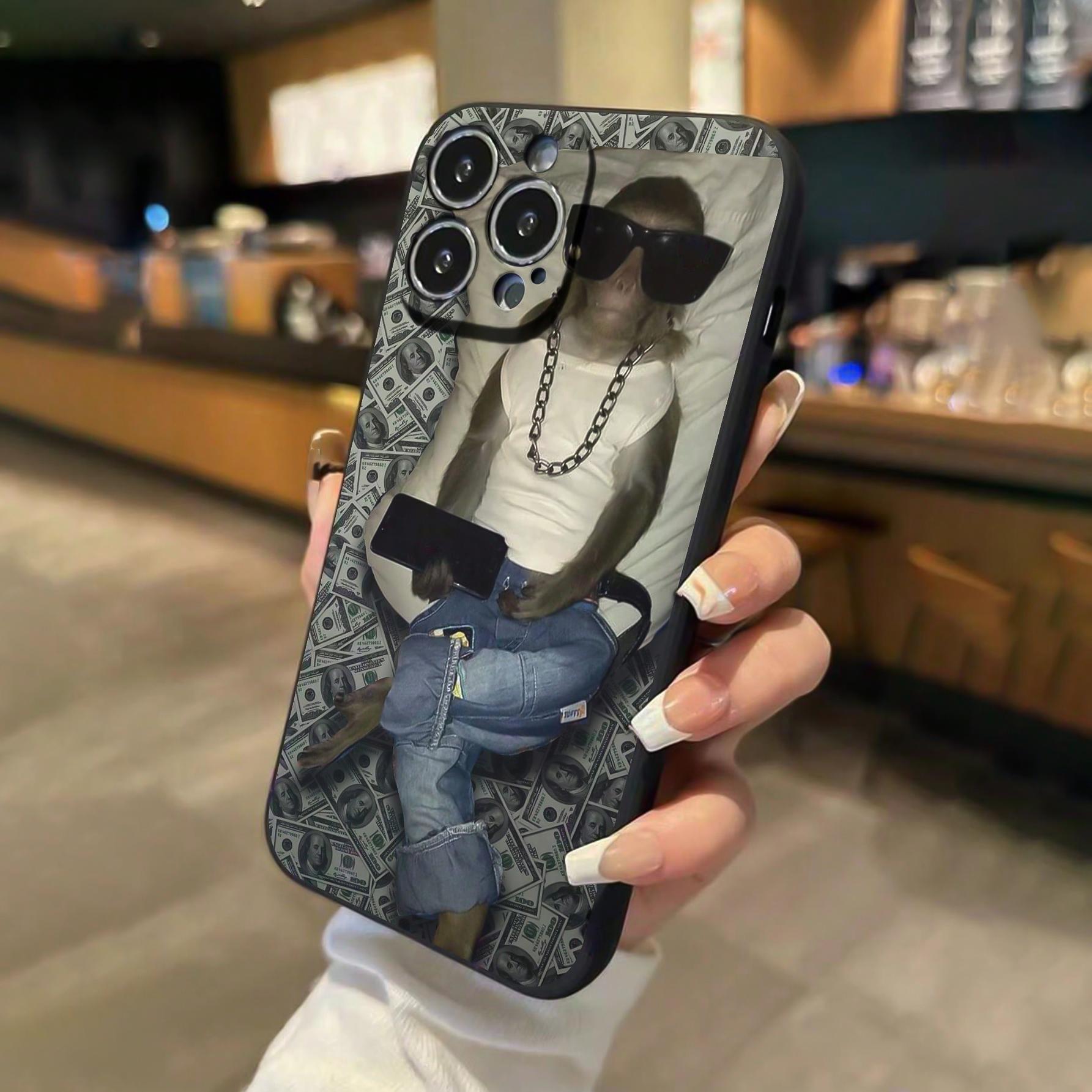 Monkey Pattern Phone Case, Anti-drop Soft Phone Case, Decorative Phone Protector Cover Compatible with IPhone 17 / 11 12 13 14 15 16 Pro Max Case plaid pattern iphone 15 ring  stand plus pro case Full-Camera Protection black phone tempered  film tempered