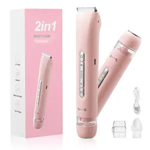 Betypeca Women's Rechargeable 2 in 1 Electric Bikini Trimmer Body & Facial Shaver, Waterproof Wet & Dry Use, Body Care Products, Holiday Gift for Women, Gifts For Women summerwins,father'sdaygifts,summerhairstyles