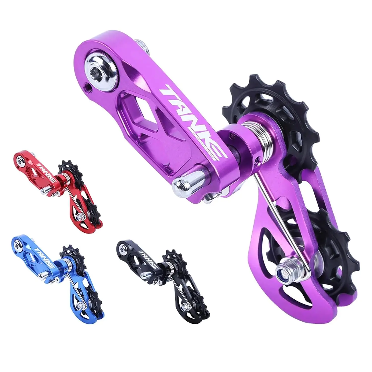 Single Speed Chain Tensioner with Multi-Segment Tension Adjustment and Double Spring Chain Guide, Ultra-Smooth Mountain  Chain Tensioner - Noiseless Performance, Easy Installation