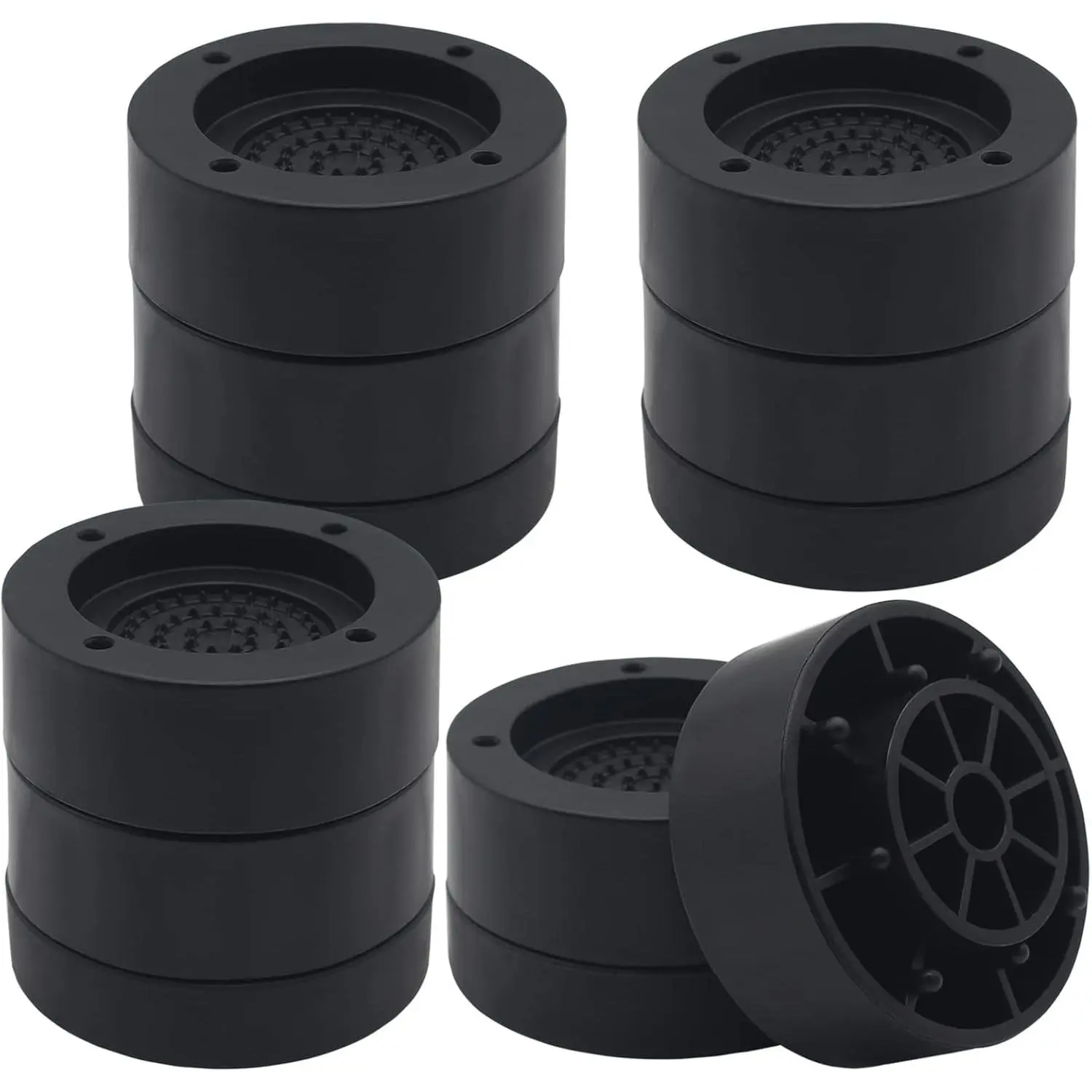Furniture Risers 2 inch Black Bed Risers (Set of 4), Heavy Duty Bed Lifts Risers for Table, Sofa, Couch, Desk, Adjustable Bed Frame Risers 1 inch 3 Inch Supports Up to 3,300 Lbs