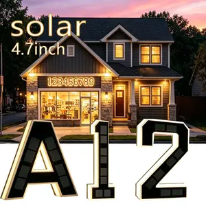 Solar Lighted House Numbers for Outside, 4.7inch Waterproof, Modern Design, Ideal for Various Environments, Indoor and Outdoor Sign Lights