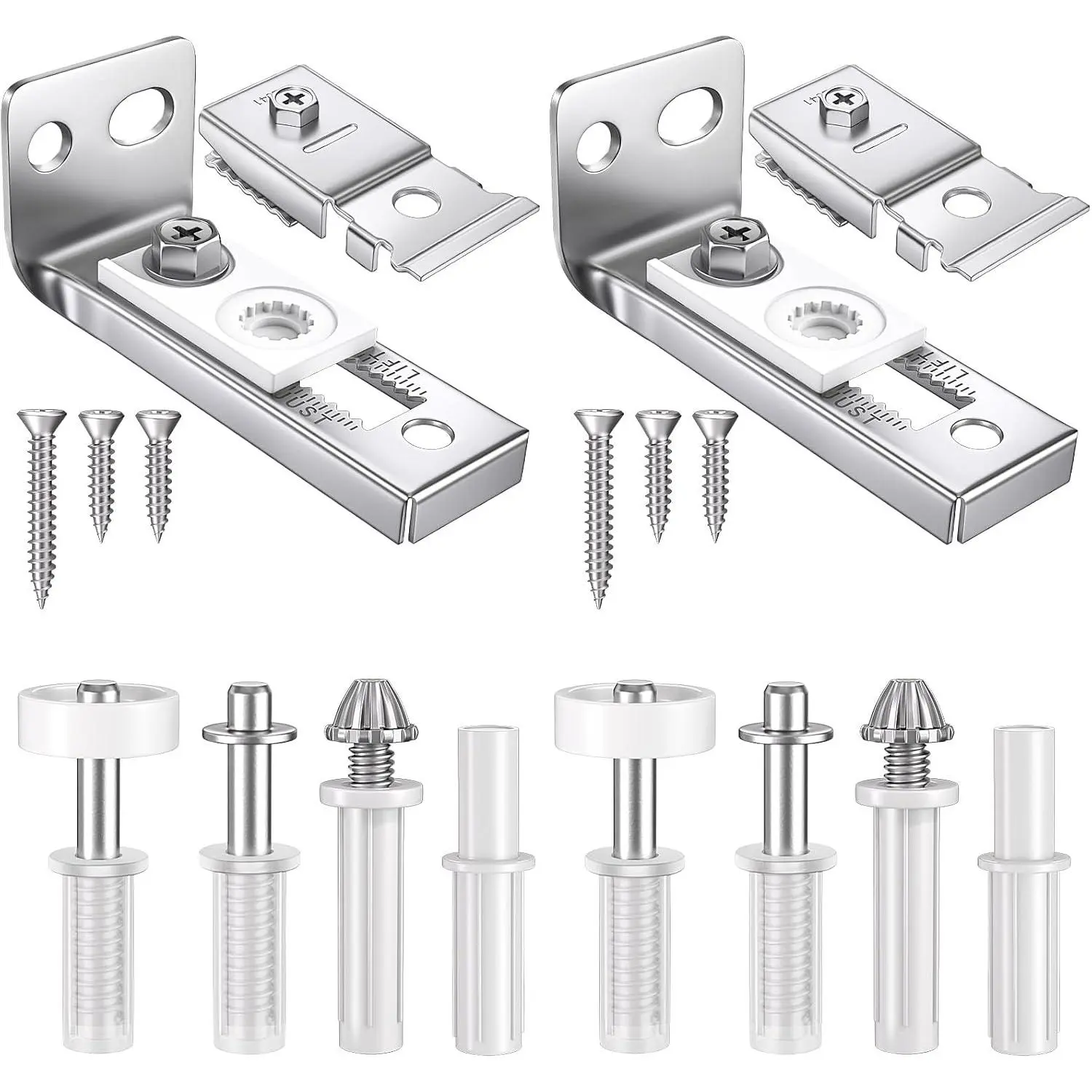 Bifold Door Hardware Repair Kit, 2 Set Bi-fold Sliding Closet Doors   with Top & Bottom Brackets, Pivots & Guides Wheel, Closet Door Hardware Kit for Folding Pocket & Accordion