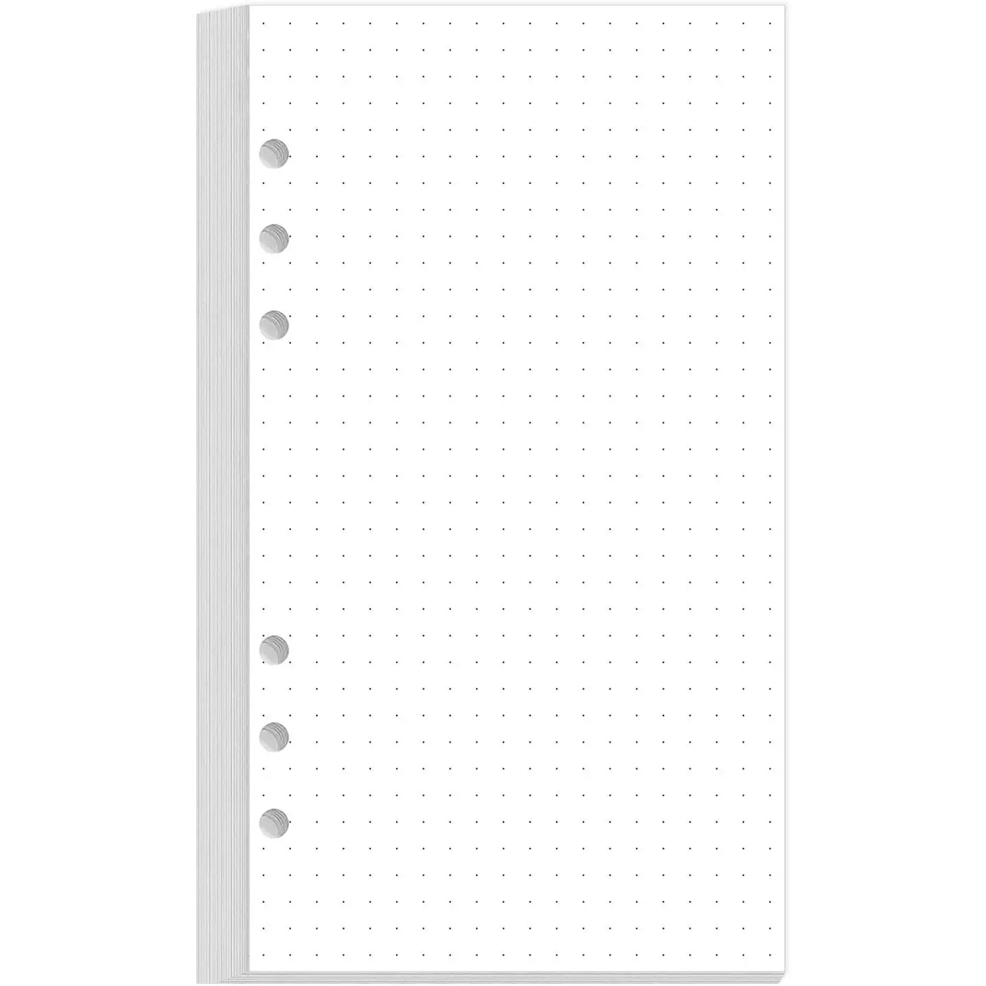 A6 Dotted Paper Refills - Grid Dot Paper for Filofax Personal Binders, 6 Holes Punched, 100 Sheets/200 Pages,100gsm, 3.75'' x 6.75''
