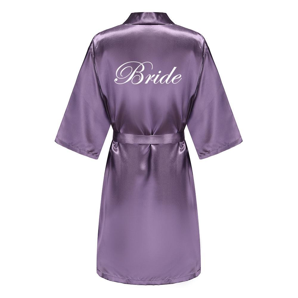 Wedding Bride Bridesmaid Robe Dressing Gown Women Bathrobe Nightgown Short Sleepwear Mother Maid of Honor Kimono