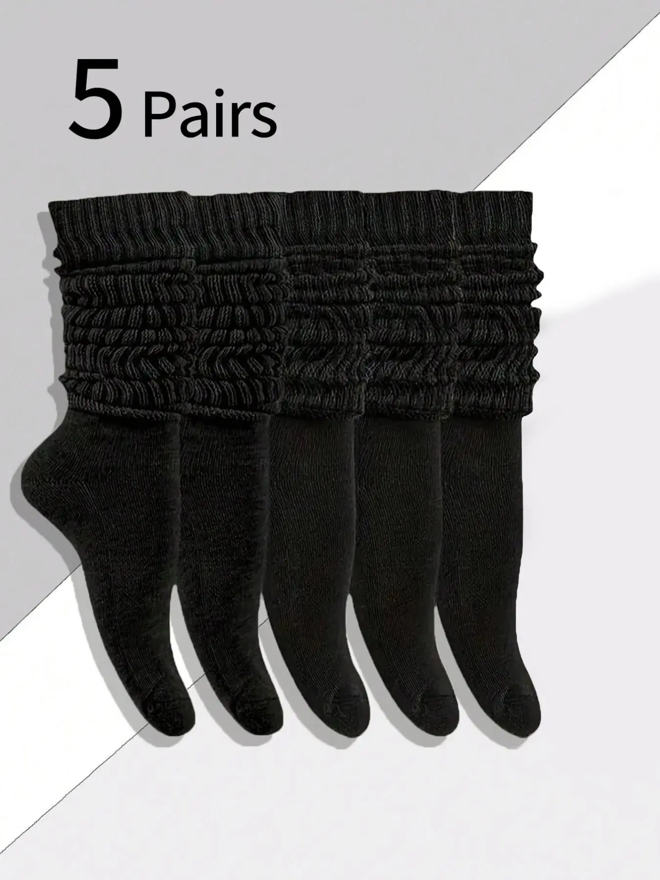 5 Pairs Women's Bubble Knit Socks, Long Cuff Crew Socks, Comfortable Stretchy Soft Socks, All Seasons Daily Wear, Fit, Basic, Everyday