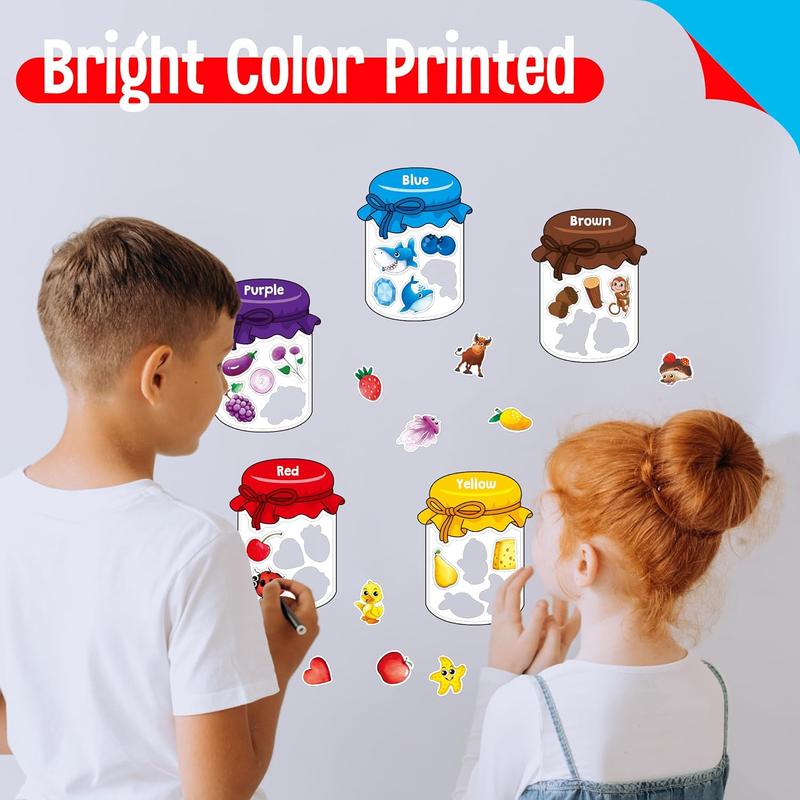 10/12 Pieces Magnetic Color Sorting Toys, 60 Color Magnets Educational Refrigerator Whiteboard for Baby Toddlers Kids Magnets
