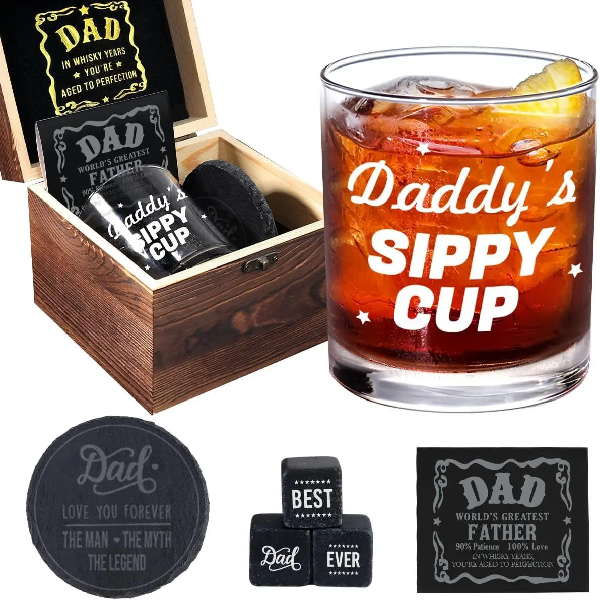 Fathers Day New Dad Gifts from Daughter Son Wife, Birthday Gift for New Step First Time Bonus Dad, Gifts for Dads Who Have Everything, Daddy's Sippy Cup for Father, Papa, Husband