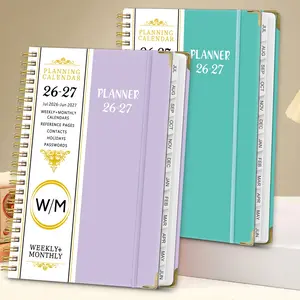 26-27 Year English Notebook A5 Coil Calendar, Weekly Planner, Work Log, Schedule Book, Organize Your Time Efficiently