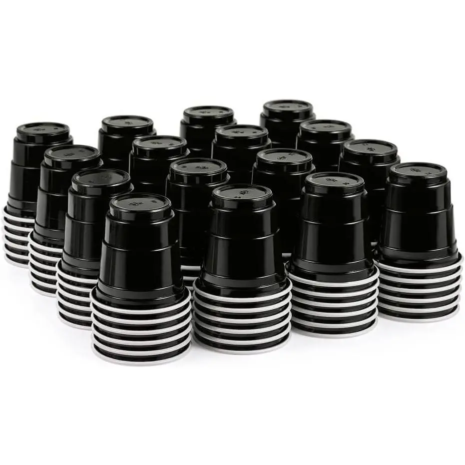 100ct 2oz Mini Black Disposable Small Shot Cups Perfect for Party Tastings Sample and More