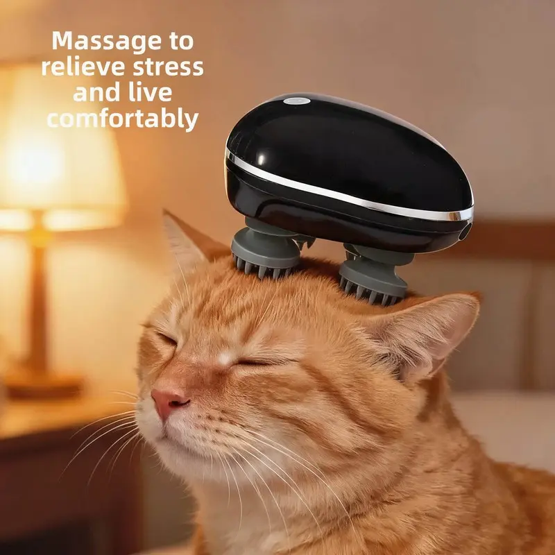 Pet Cat Electric Head Massager Rechargeable Intelligent Stress Relief For Daily Relaxation In Home Living Room And Balcony