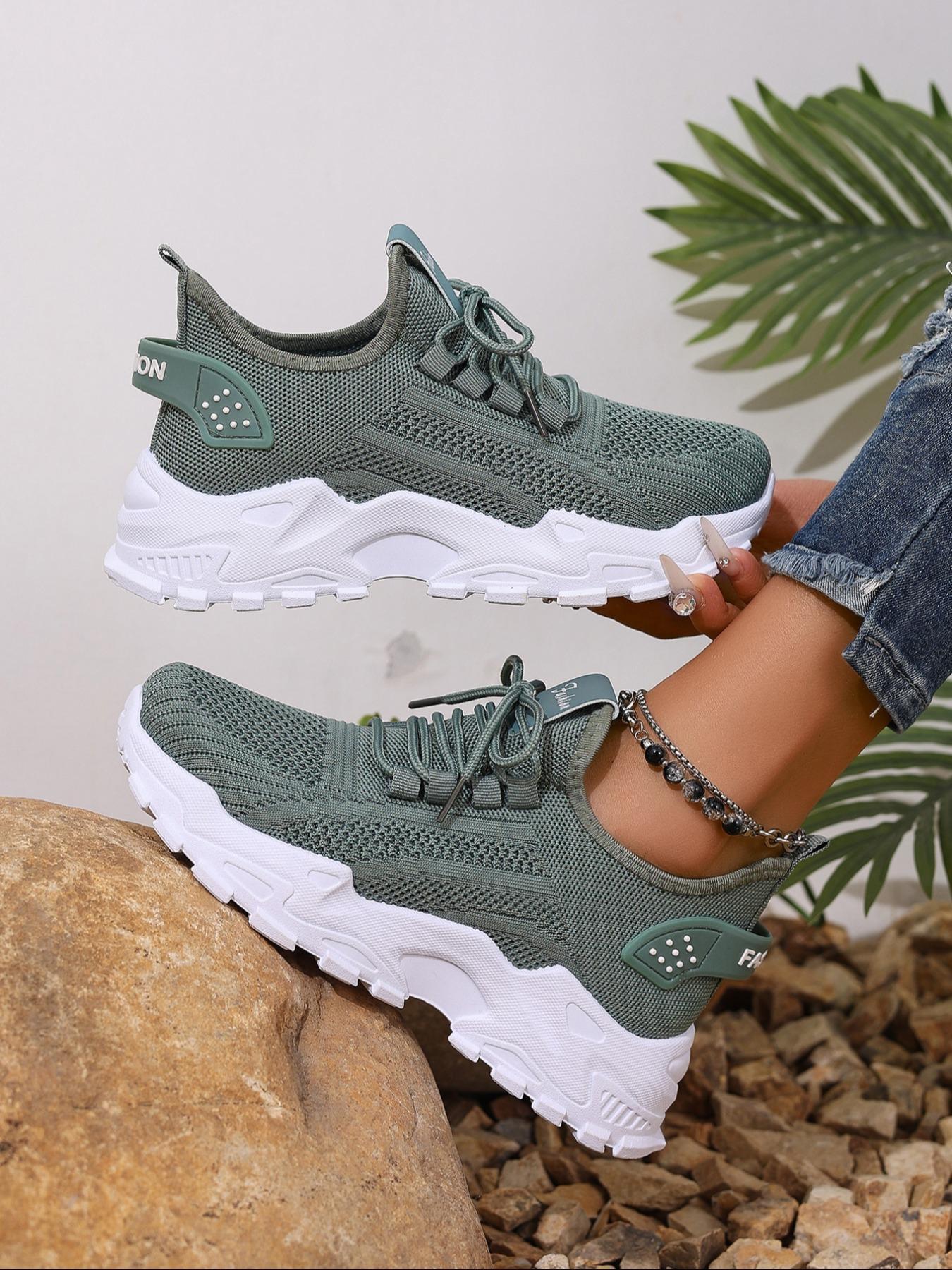 Women’s Fashion Red Sneakers – Chunky Sole, Breathable Mesh Upper, Trendy Casual Athletic Shoes for Walking, Travel & Streetwear; Ideal for Teens and Young Women, Mesh Fabric Sneakers