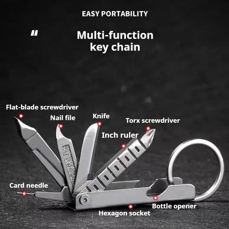 Stainless Steel Multifunctional Tool, Multitool with SIM Card Removal Tool, EDC Pocket Tool Set, Keychain Tool, Multitool for Home & Outdoor