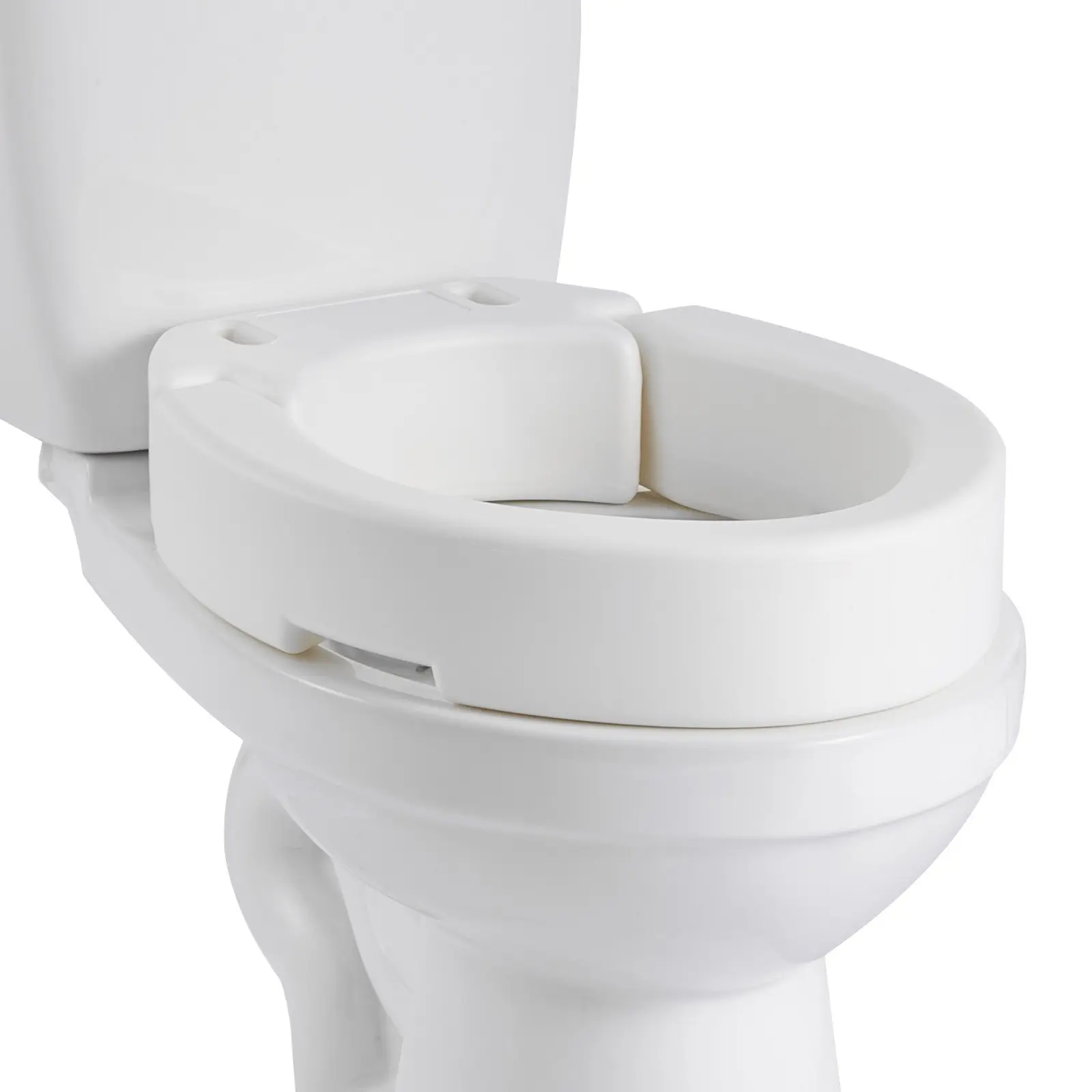 Raised Toilet Seat, 300 lbs Load Capacity, 3.5-Inch Lift Height, Commode Elevated Toilet Seat Riser with Enlarged Opening for Seniors, Elderly, Handicap, Disabled, Adults, Fits Elongated Bowl